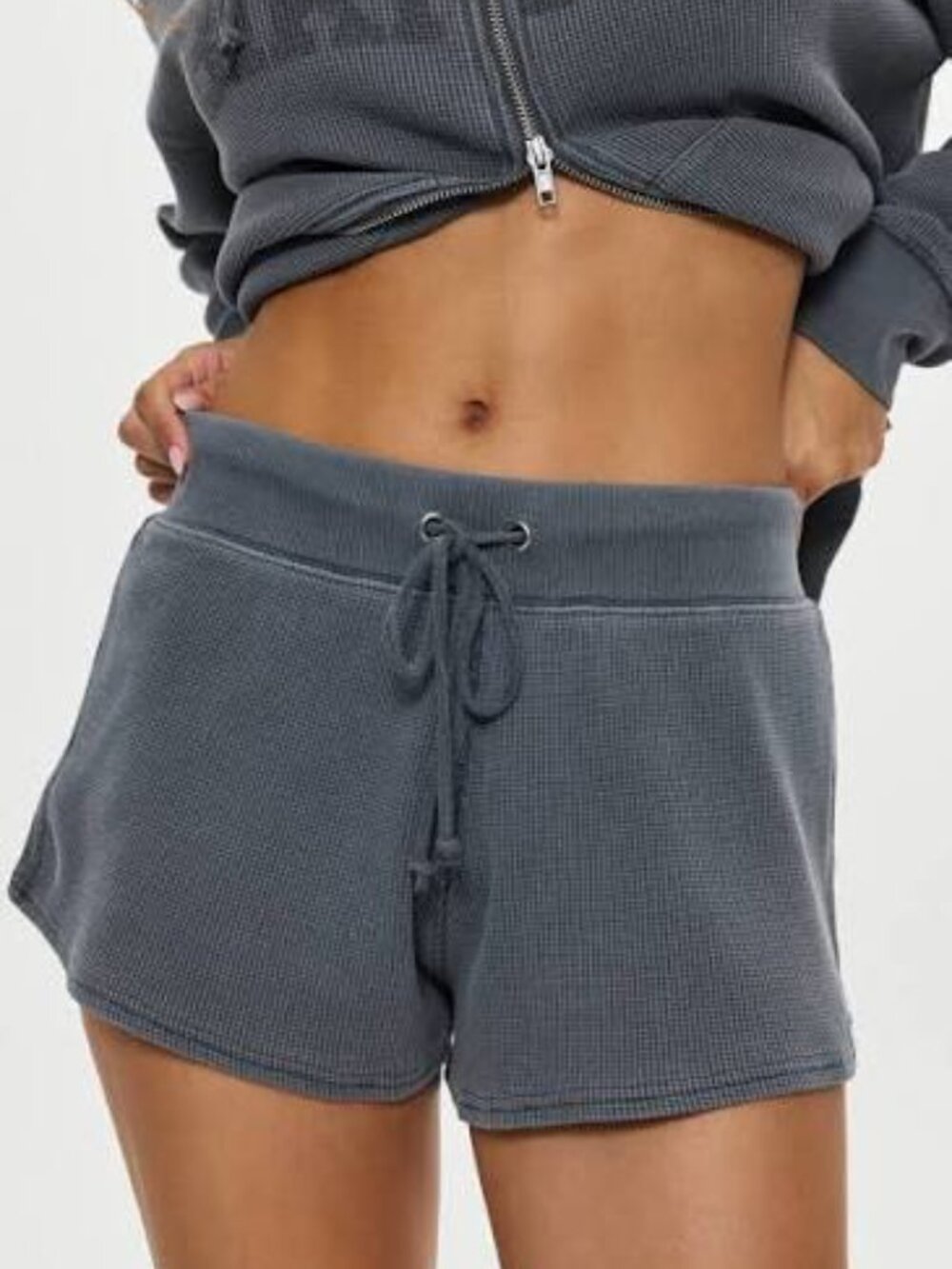 Frankies Bikinis Noah Thermal Shorts Blue NWT XS